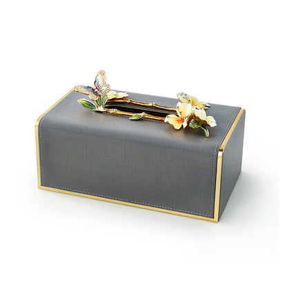 Charcoal Butterfly Whisper Tissue Box