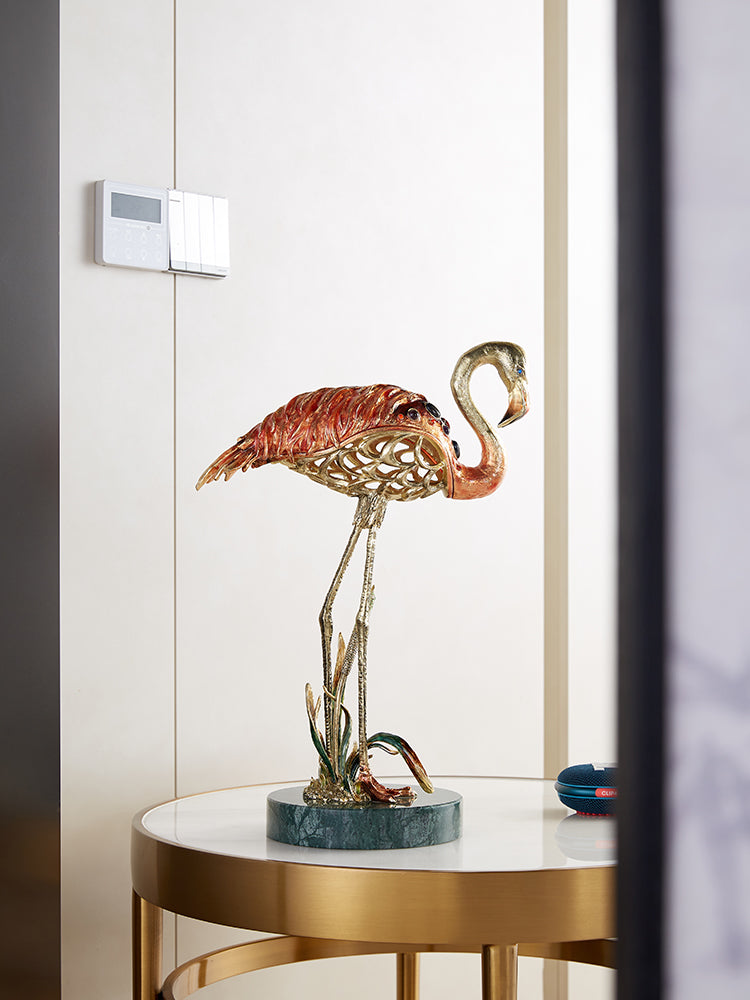 Imperial Flamingo Elegance Gilded Pair