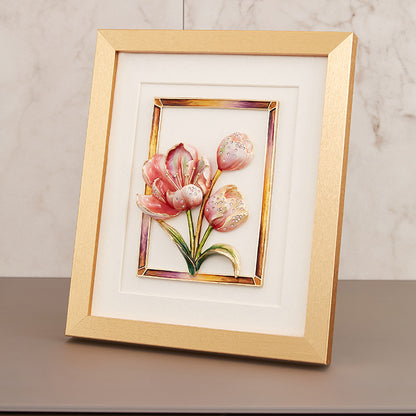 إطار ملكي بلون زهرة التوليب المتوردة