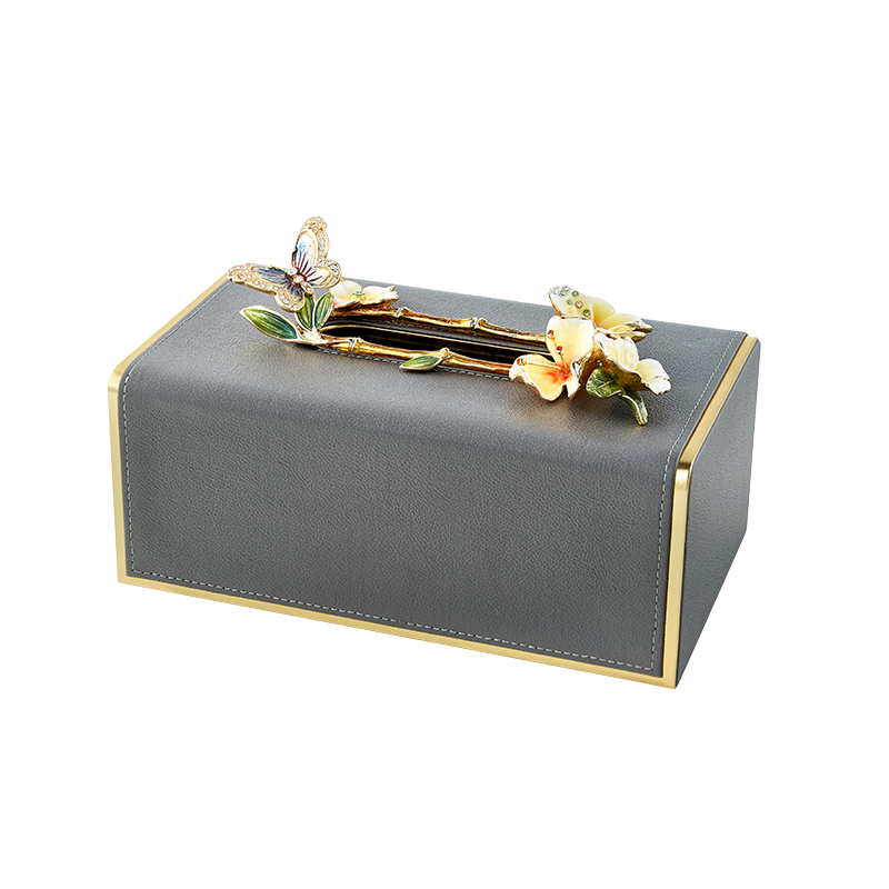 Charcoal Butterfly Whisper Tissue Box