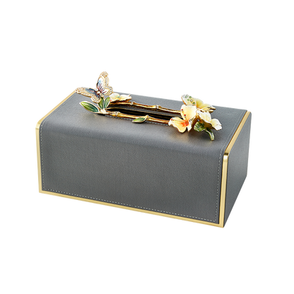 Charcoal Butterfly Whisper Tissue Box