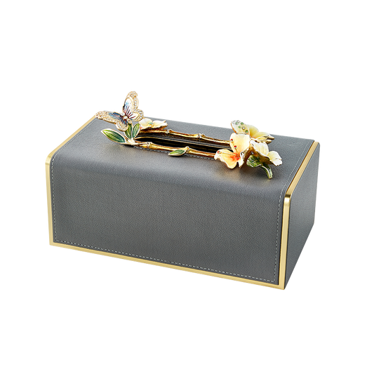 Charcoal Butterfly Whisper Tissue Box