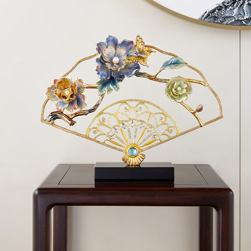 مروحة مرصعة بالجواهر الإمبراطورية "همس الأزهار"