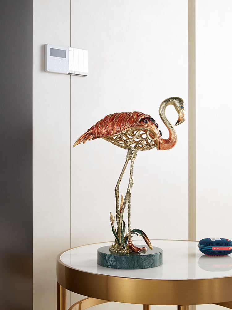 Imperial Flamingo Elegance Gilded Pair
