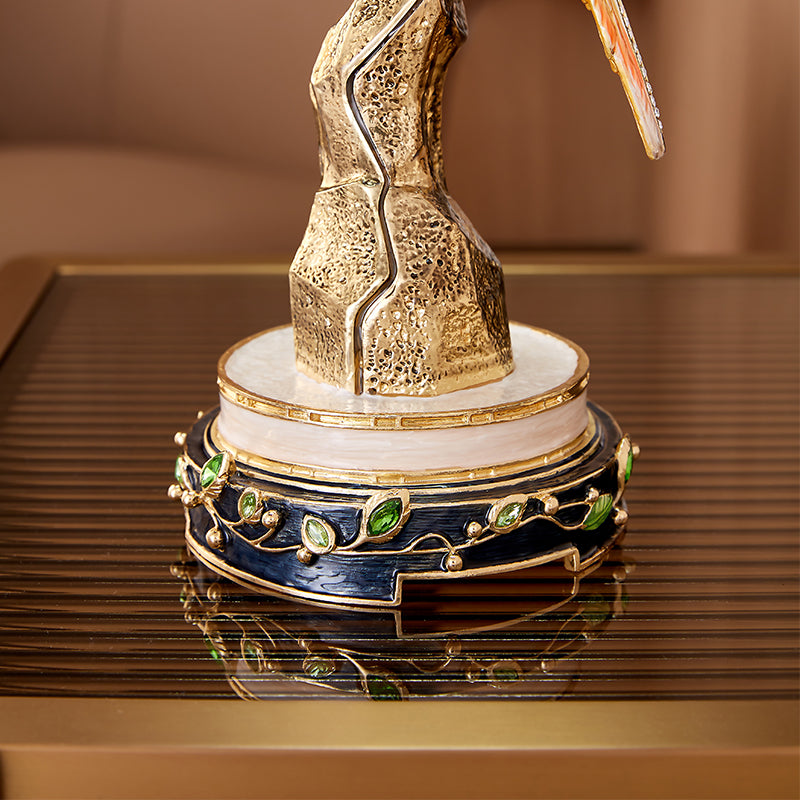 Imperial Parrot Tiffany Art Glass Lamp