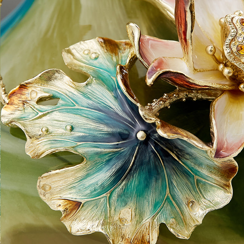 Verdant Mist "Lotus & Kingfisher" Art Vase