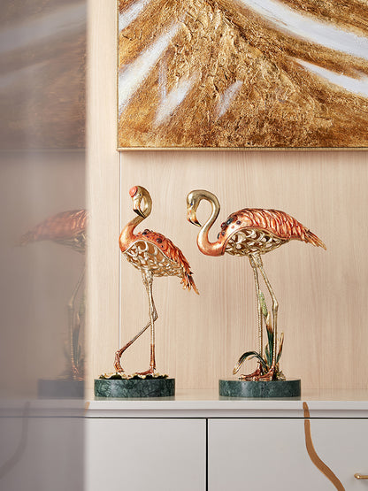 Imperial Flamingo Elegance Gilded Pair
