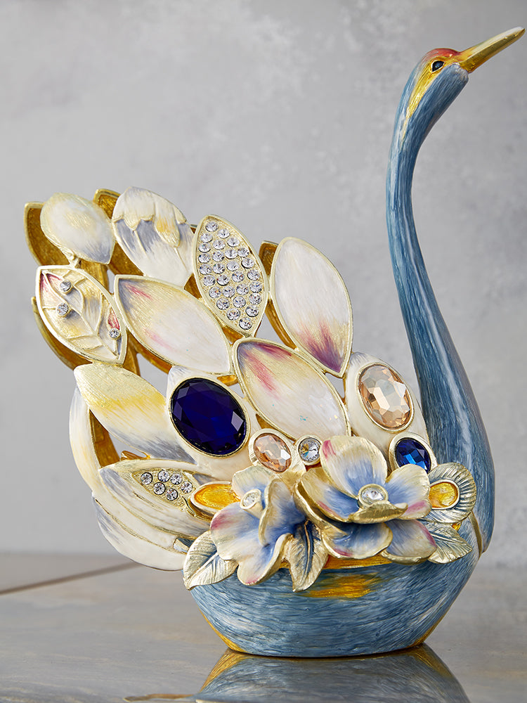 Celestial Blue Jeweled Swan