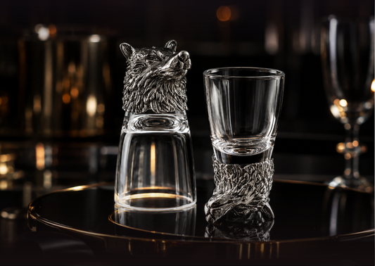 Silver Wolf Shot Glass