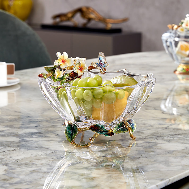 Spring Blossom Gilded Crystal Bowl