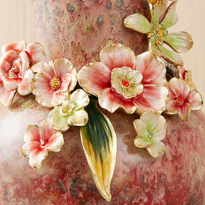 مزهرية سيراميك "انسجام البتلات" بلون وردي فاتح