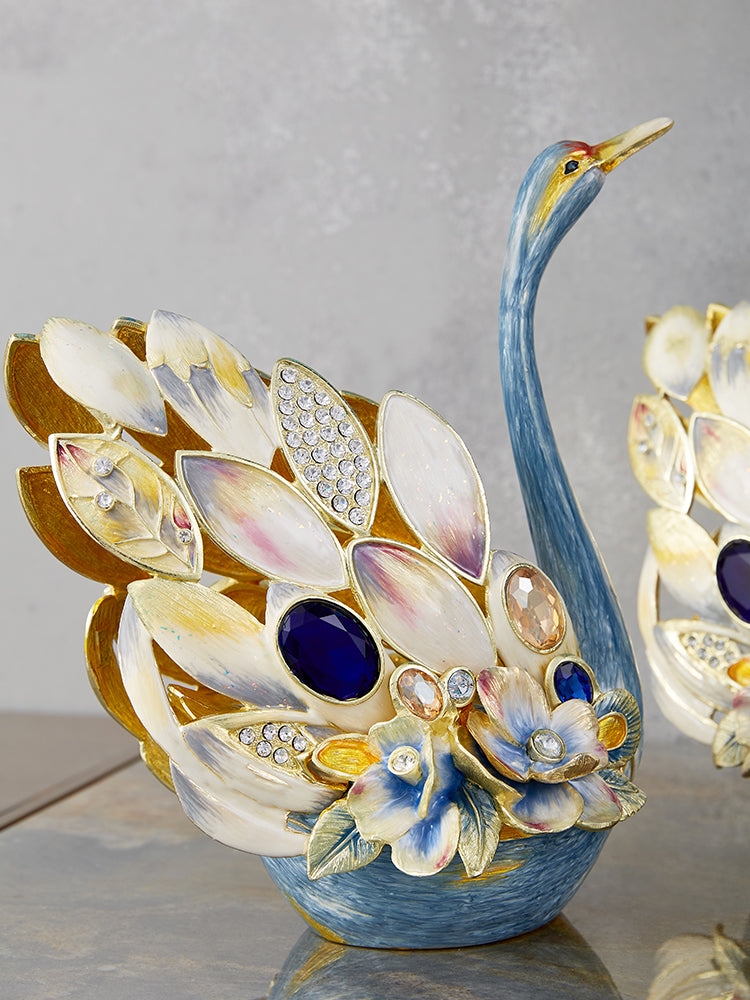 Celestial Blue Jeweled Swan