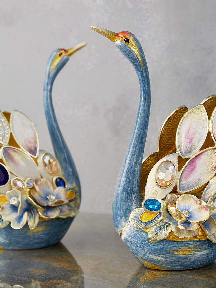 Celestial Blue Jeweled Swan