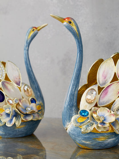 Celestial Blue Jeweled Swan