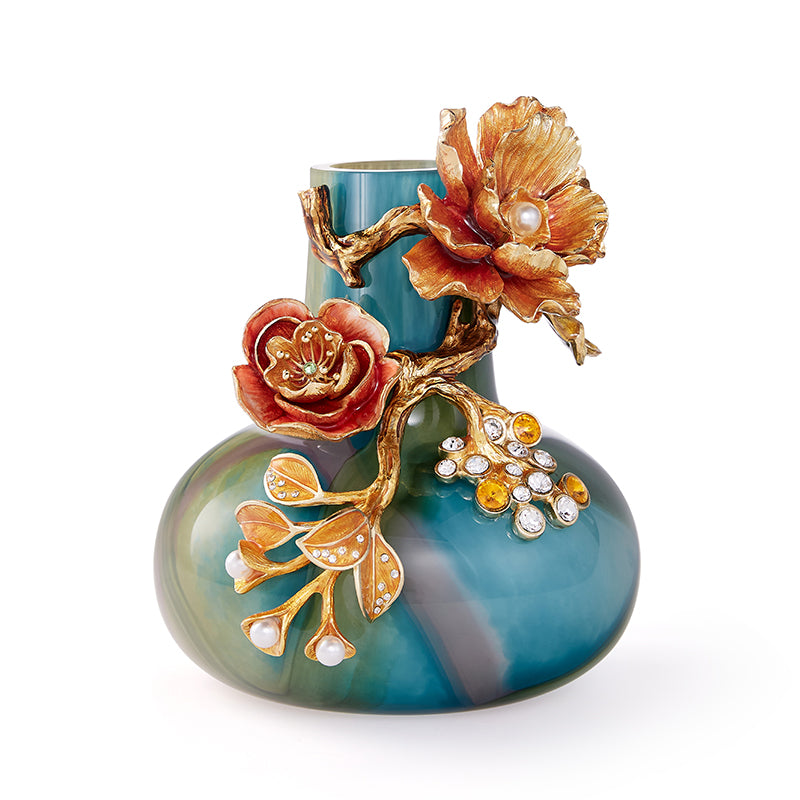 مزهرية فنية "أزور صن رايز" بعنوان "جويلد بلوم"