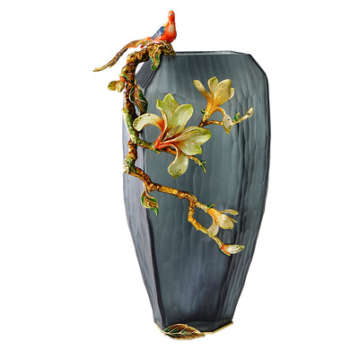 Obsidian Muse Songbird Vase