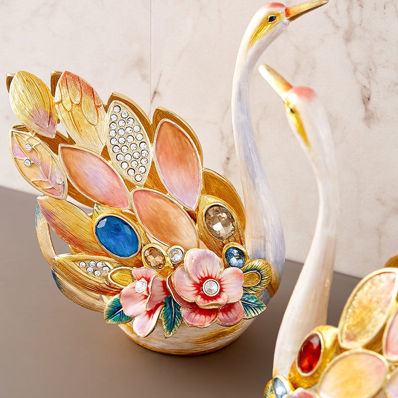 Eternal Grace Jeweled Swan Duo