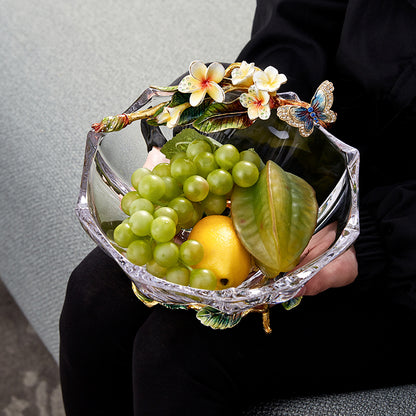 Spring Blossom Gilded Crystal Bowl