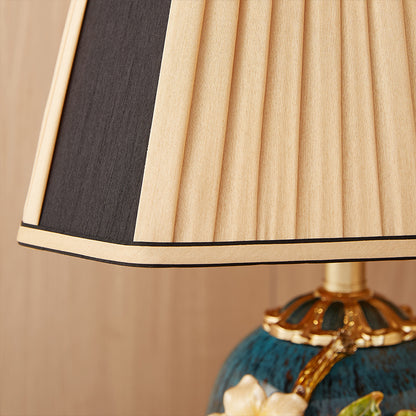Midnight Azure Frog & Blossom Lamp