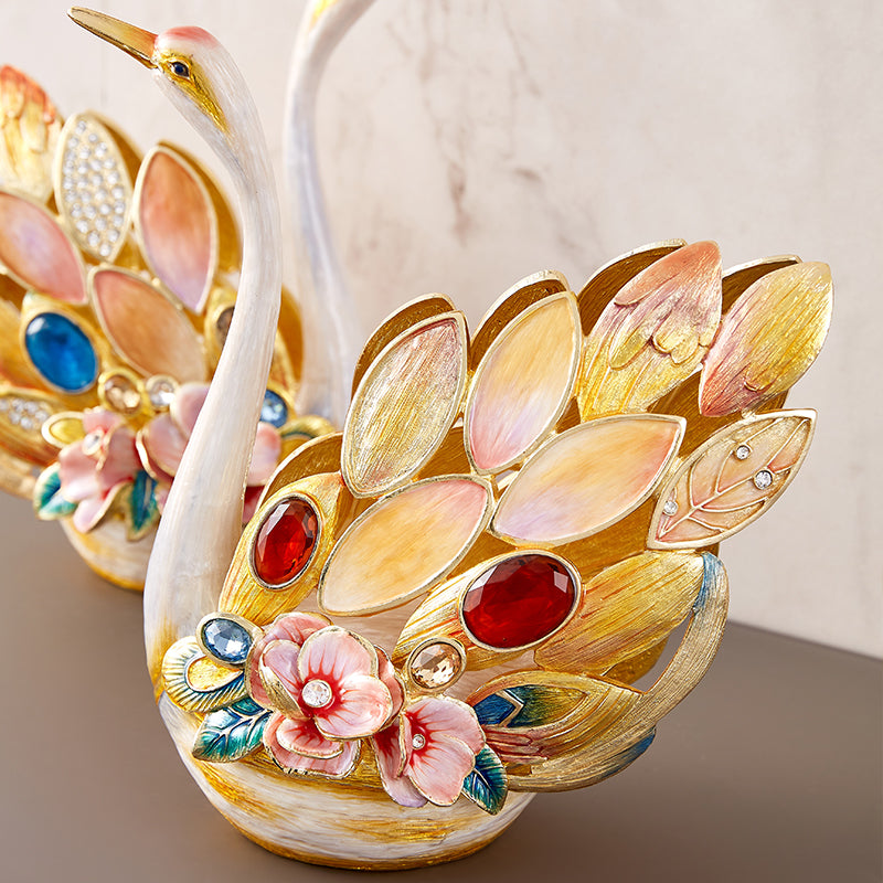 Eternal Grace Jeweled Swan Duo