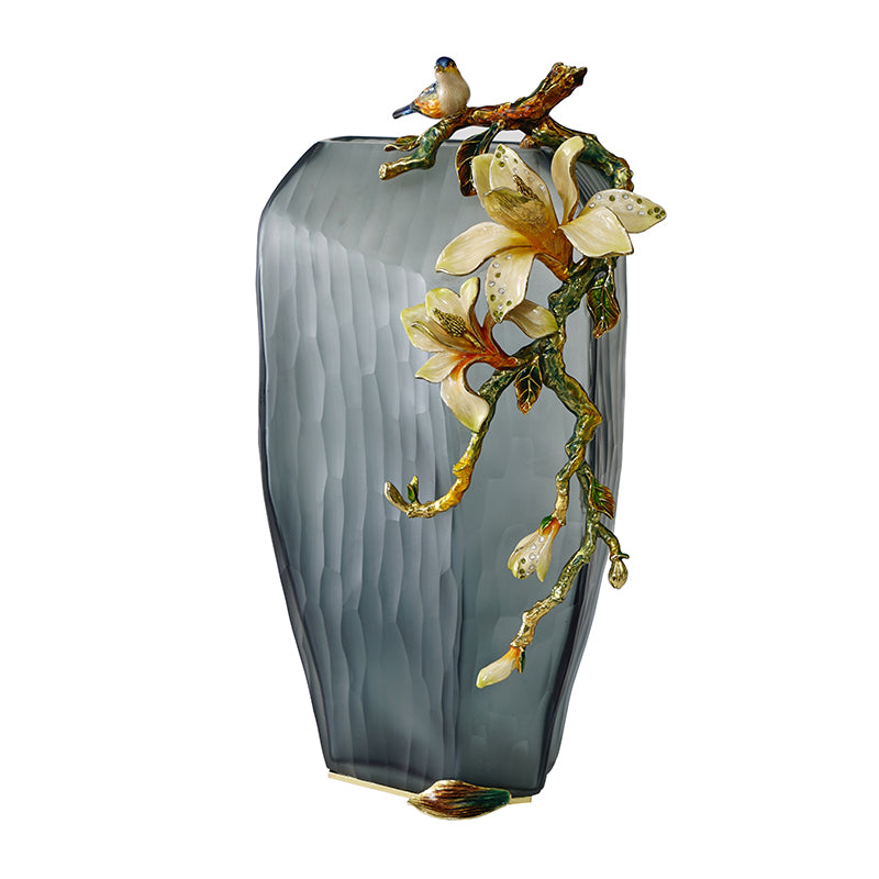 Charcoal Frost & Gardenia Songbird Vase