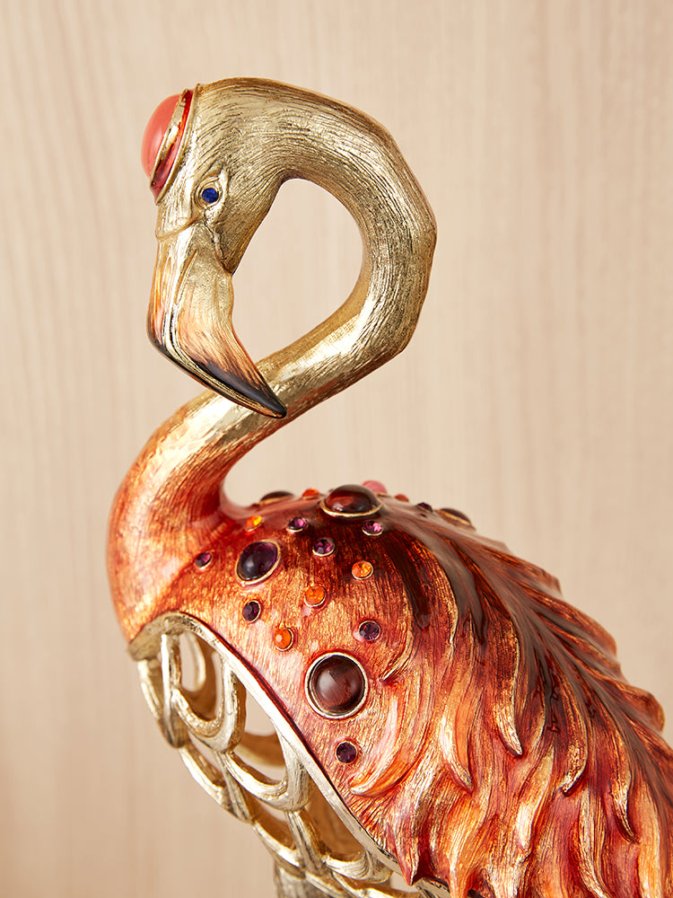 Imperial Flamingo Elegance Gilded Pair