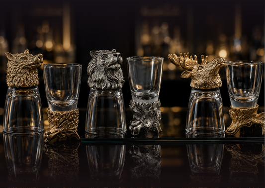 Silver Wolf Shot Glass
