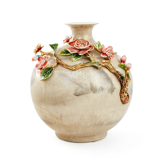 إناء زن على شكل سمكة كوي ذهبية