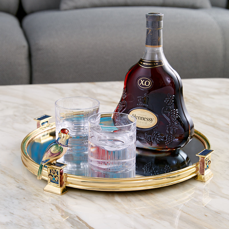 Sapphire Perch Mirrored Tray