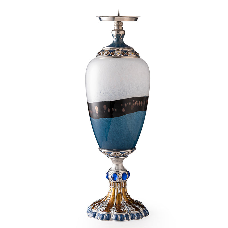 The "Cobalt" Abstract Art Candlestick Holder