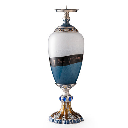 The "Cobalt" Abstract Art Candlestick Holder