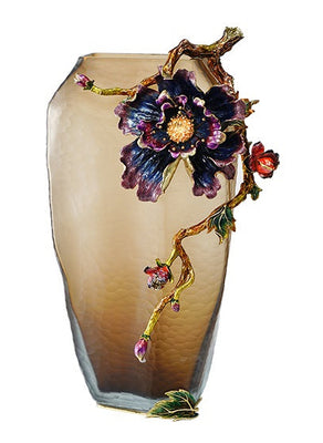 مزهرية زجاجية من نوع "ميستيك بلوم" بلون العنبر الشفق