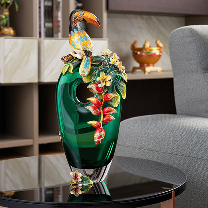 مزهرية توكان استوائية زمردية