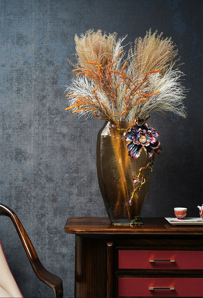 مزهرية زجاجية من نوع "ميستيك بلوم" بلون العنبر الشفق