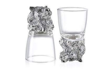 Silver Lion Shot Glass