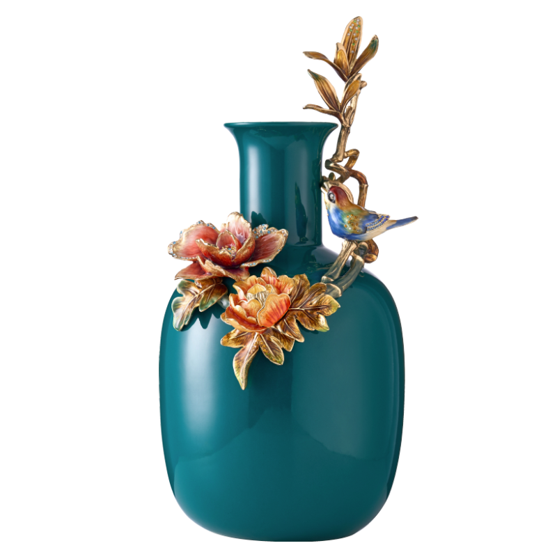 مزهرية سيراميك باللون الفيروزي