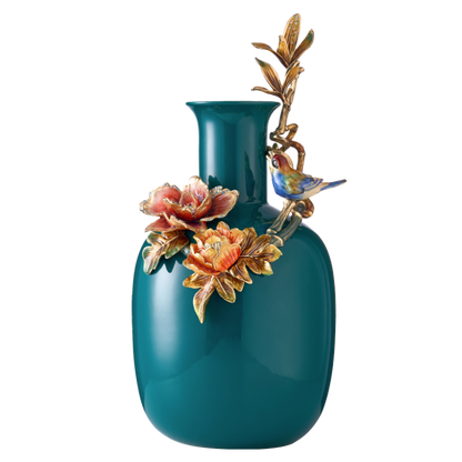 مزهرية سيراميك باللون الفيروزي