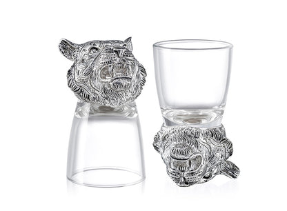 Silver Tiger Shot Glass