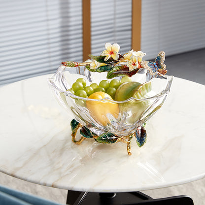 Spring Blossom Gilded Crystal Bowl