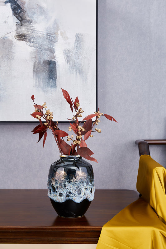 Midnight Nebula Galactic Ceramic Vase