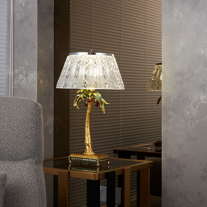 Gilded Palm Crystal Luminaire