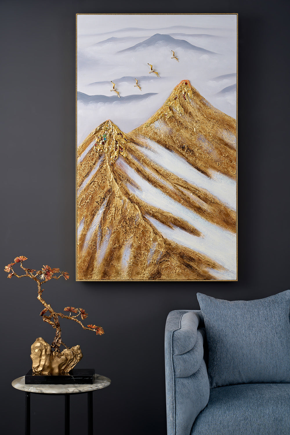Gilded Heights "Jeweled Peaks" Relief Art