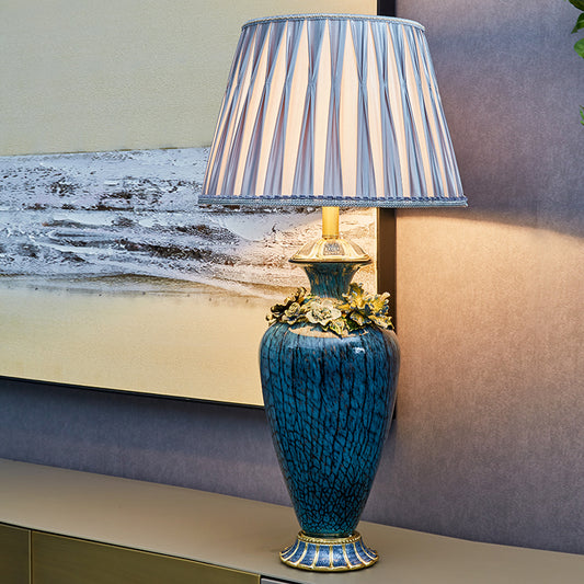 Azure Bloom Imperial Crackle Lamp