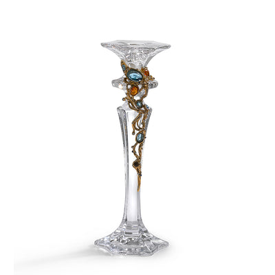 برج كريستالي مرصع بالجواهر باللونين الأزرق والعنبري