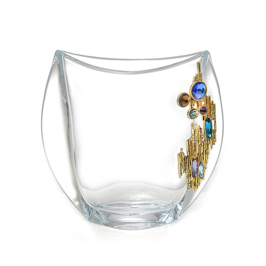 Crystalline Horizon Geometric Jeweled Vase