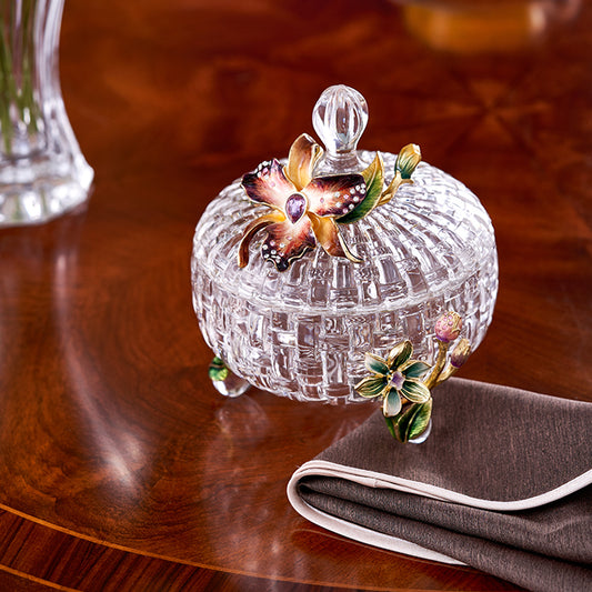 Amethyst Orchid Woven Glass Jar