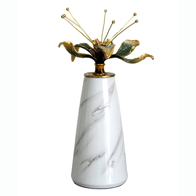 Alabaster Sunburst Gilded Sculpture