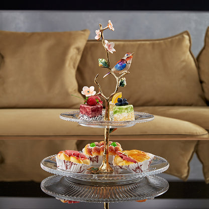 حامل الطيور المغردة الذهبية متعدد الطبقات