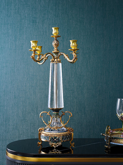 شمعدان إمبراطوري أزرق مذهب