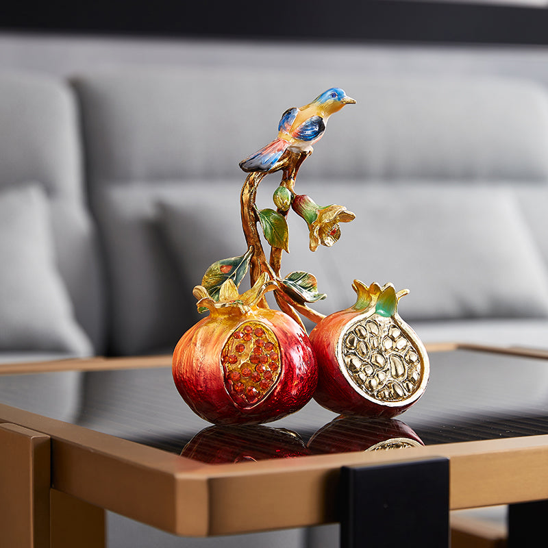 Imperial Pomegranate & Songbird Figurine